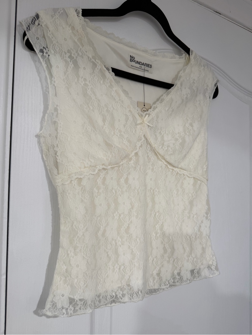 No Boundaries White Lace Camisole Top